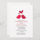 Cute Lovebird Couples Shower Invitation Kaart (Voorkant / Achterkant)