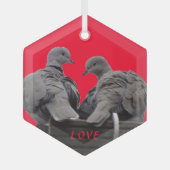 Cute Lovebird Cust. Tekstglazen versiering Glas Ornament (Voorkant)