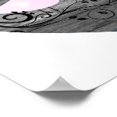 Cute Lovebird Faux Wooden Heart Poster (Hoek)