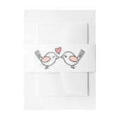 Cute Lovebird Natuur Pink White Lovevogels Weddens Uitnodigingen Wikkel (Voorkant Voorbeeld)