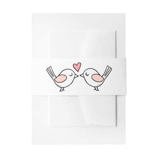 Cute Lovebird Natuur Pink White Lovevogels Weddens Uitnodigingen Wikkel (Voorkant Voorbeeld)