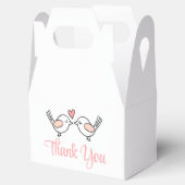 Cute Lovebird Pink Tortelduifjes Bedankt voor het Bedankdoosjes (Geopend)