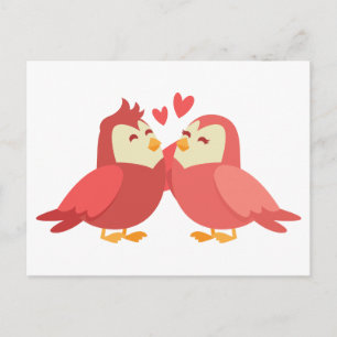 Cute Lovebird Red Burgundy Wedding Love Bridal Briefkaart