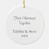 Cute Lovebirds Couples First Christmas Together Keramisch Ornament (Achterkant)