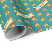 Cute Lovebirds Happy Anniversary Romantic Retro Cadeaupapier (Rol Hoek)