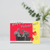 Cute Lovebirds Valentines Day Postcard Briefkaart (Staand voorkant)