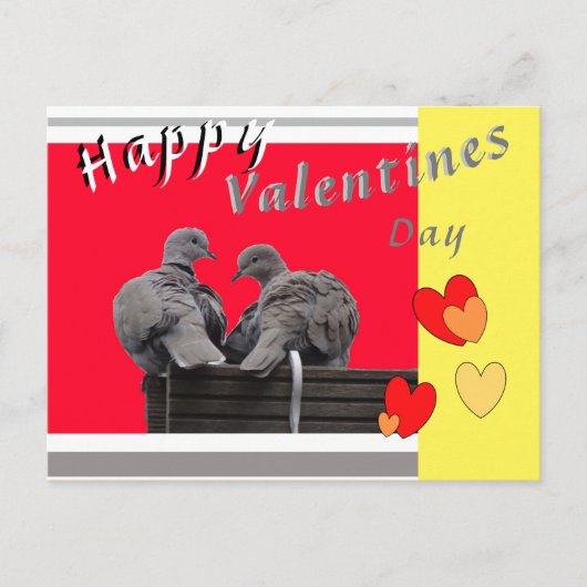 Cute Lovebirds Valentines Day Postcard Briefkaart (Voorkant)