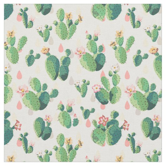 Cute Lovely Cactus Fabric Stof (Close Up)