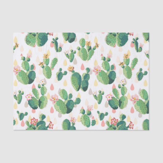 Cute Lovely Cactus Tissue Paper Tissuepapier (Voorkant)
