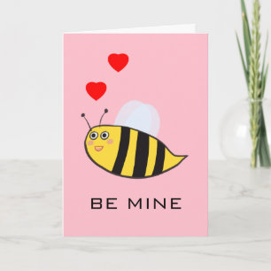 Cute Lovely Funny Bee Mine Pun Love Kaart