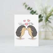 Cute Lovely Kissende Hedégs Briefkaart (Staand voorkant)