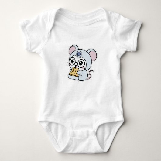 Cute lovely little mouse loves cheese  romper (Voorkant)
