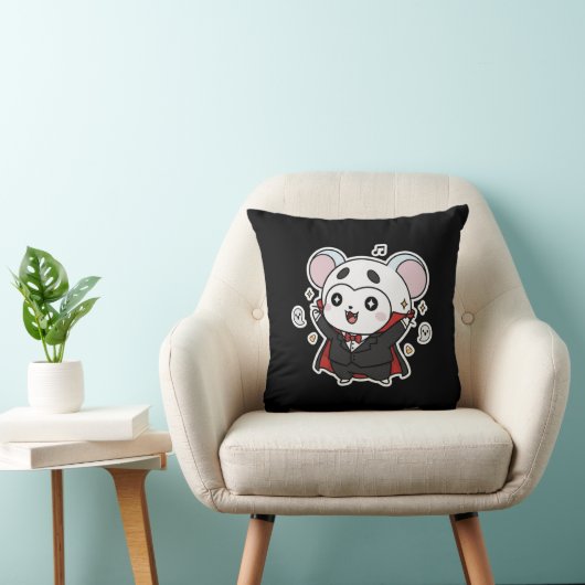 Cute lovely little mouse ready for Halloween  Kussen (Stoel)