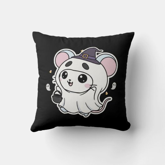 Cute lovely little mouse ready for Halloween  Kussen (Achterkant)