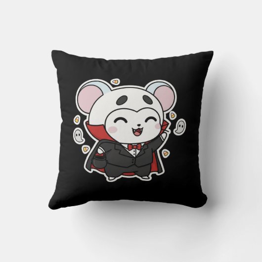 Cute lovely little mouse ready for Halloween  Kussen (Achterkant)