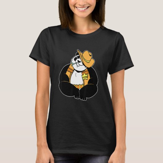 Cute lovely sheriff panda t-shirt (Voorkant)
