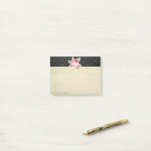 Cute Lovely Stijlvol Roos Post-it® Notes (Op bureau)