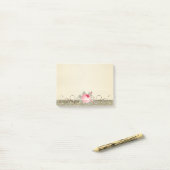Cute Lovely Stijlvol Roos Post-it® Notes (Op bureau)
