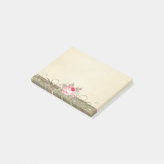 Cute Lovely Stijlvol Roos Post-it® Notes (Schuin)