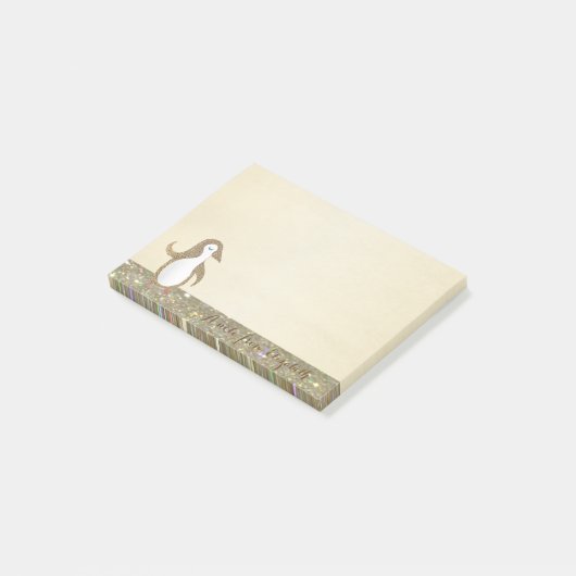 Cute Lovely Stylish Elegant, Happy Penguine Post-it® Notes (Schuin)
