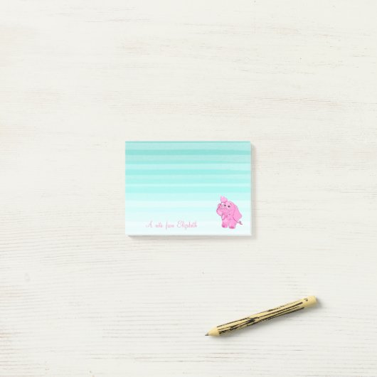 Cute Lovely Stylish Girly, Baby Elephant Post-it® Notes (Op bureau)