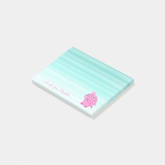 Cute Lovely Stylish Girly, Baby Elephant Post-it® Notes (Schuin)