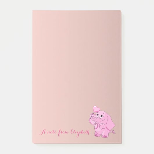 Cute Lovely Stylish Girly, Baby Elephant Post-it® Notes (Voorkant)