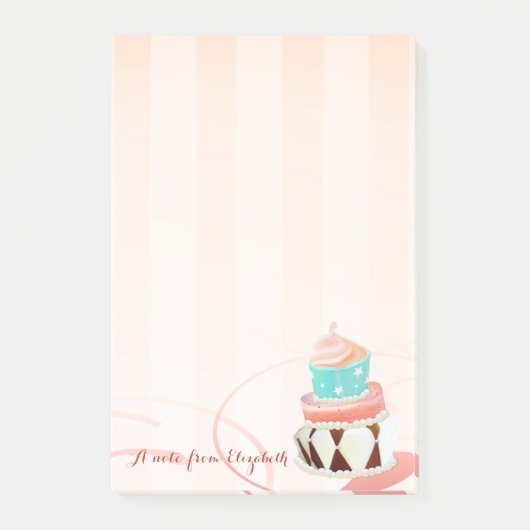 Cute Lovely Stylish Girly, Cake Post-it® Notes (Voorkant)