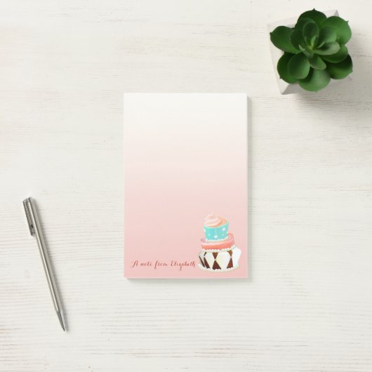 Cute Lovely Stylish Girly, Cake Post-it® Notes (Kantoor)