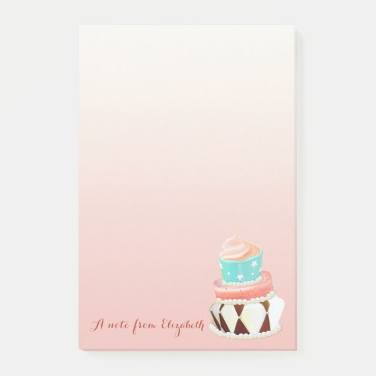 Cute Lovely Stylish Girly, Cake Post-it® Notes (Voorkant)