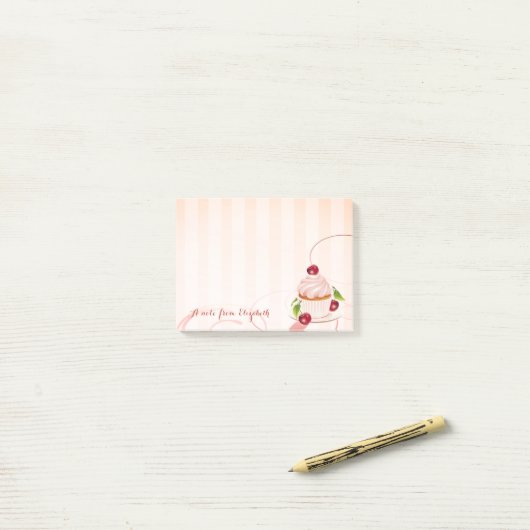 Cute Lovely Stylish Girly, Cupcake Post-it® Notes (Op bureau)