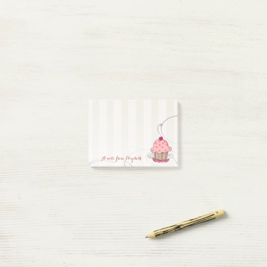 Cute Lovely Stylish Girly, Cupcake Post-it® Notes (Op bureau)