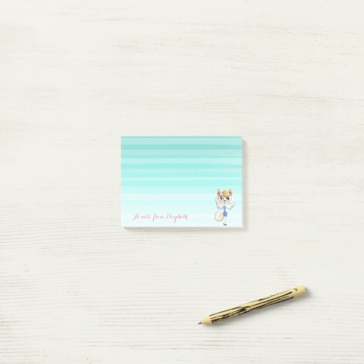 Cute Lovely Stylish Girly , Kat Post-it® Notes (Op bureau)
