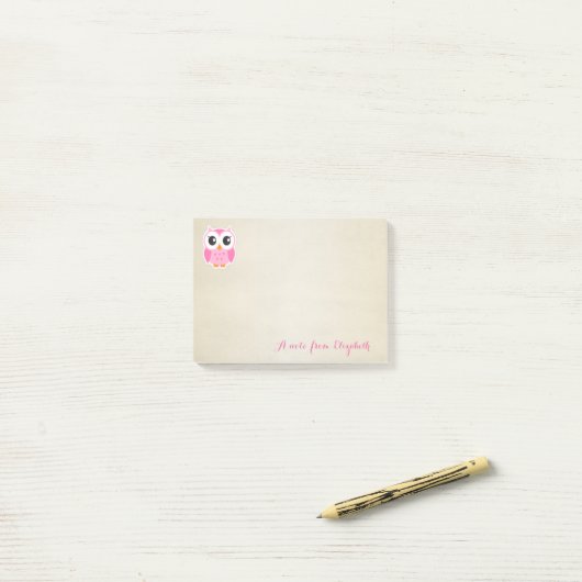 Cute Lovely Stylish Girly, Owl Post-it® Notes (Op bureau)