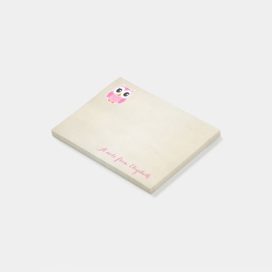 Cute Lovely Stylish Girly, Owl Post-it® Notes (Schuin)