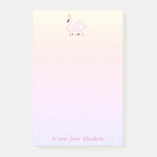 Cute Lovely Stylish Girly, Swan, Tiara, Stippen Post-it® Notes (Voorkant)