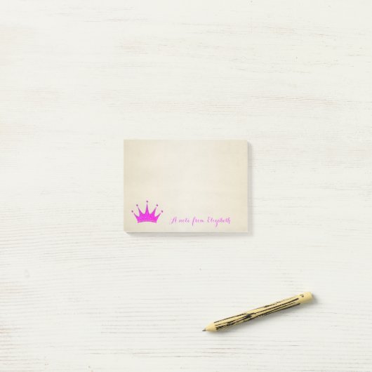 Cute Lovely Stylish, Glittery Tiara Post-it® Notes (Op bureau)