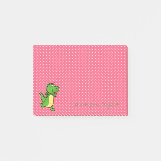 Cute Lovely Stylish, Polka Dots, Happy Crocodile Post-it® Notes (Voorkant)