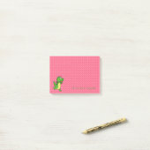 Cute Lovely Stylish, Polka Dots, Happy Crocodile Post-it® Notes (Op bureau)