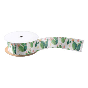 Cute Lovely Succulent Cactus Satin Ribbon Satijnen Lint