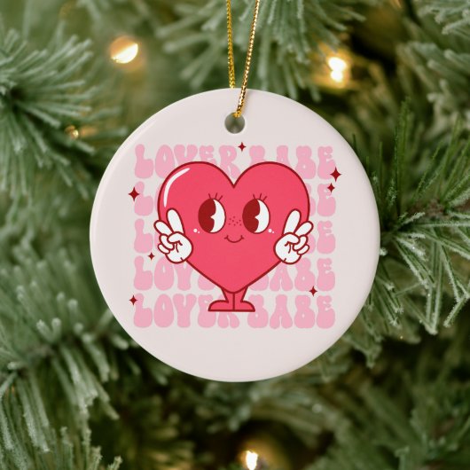 Cute Lover Babe Heart Keramisch Ornament (Boom)