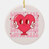 Cute Lover Babe Heart Keramisch Ornament (Achterkant)
