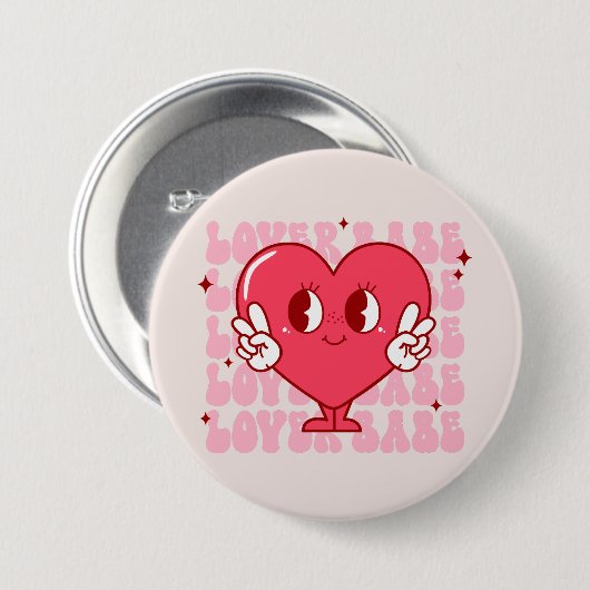 Cute Lover Babe Heart Ronde Button 7,6 Cm (Voorkant /achterkant)