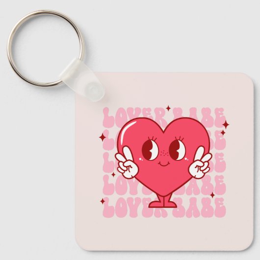 Cute Lover Babe Heart Sleutelhanger (Voorkant)