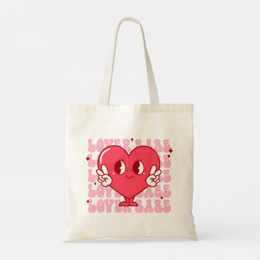 Cute Lover Babe Heart Tote Bag (Achterkant)