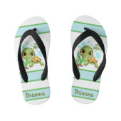 Cute "Loves Turtles" op maat gesneden Zee Turtle Kinder Teenslippers (Voetbed)