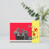 Cute Lovevogels BEWAREN DE DATUM Hart Briefkaart (Staand voorkant)