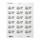 Cute Lovevogels Black White Weduwen Dank je Etiket (Full Sheet)
