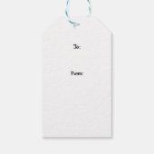 Cute Loving Cartoon Cats on Fuzzy Pink Backdrop Cadeaulabel (Achterkant)