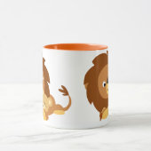 Cute Loving Cartoon Lion Dad en Cub Mok (Midden)